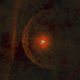 Betelgeuse is a giant red dot at the center of this image.
